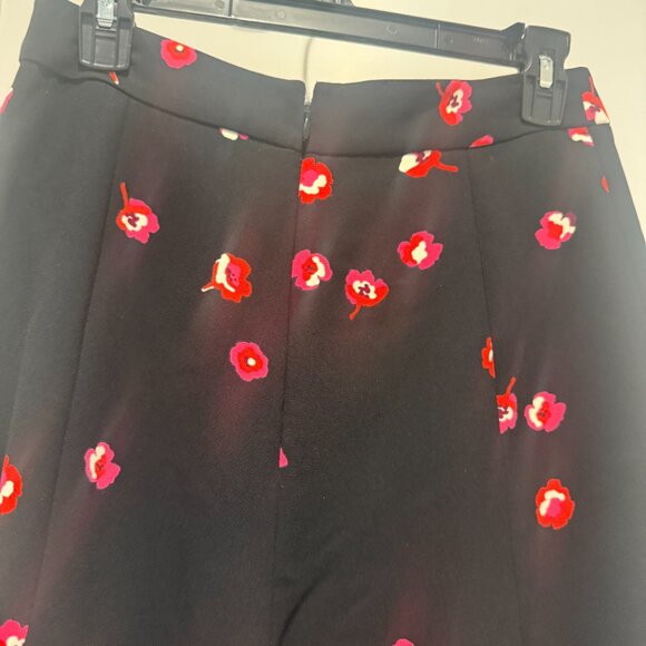 Kate Spade Skirt The Rules Black Pink Floral Ruffle A-Line Skirt Women's - Picture 7 of 7